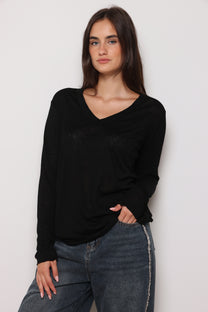 חולצת וי סלאב קרעים כפפה