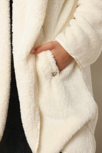 פונצ'ו כירבולית ארוך | שמנת