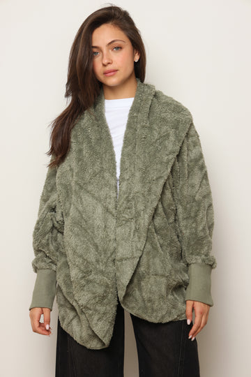 פונצ'ו כירבולית מנג'ט | ירוק